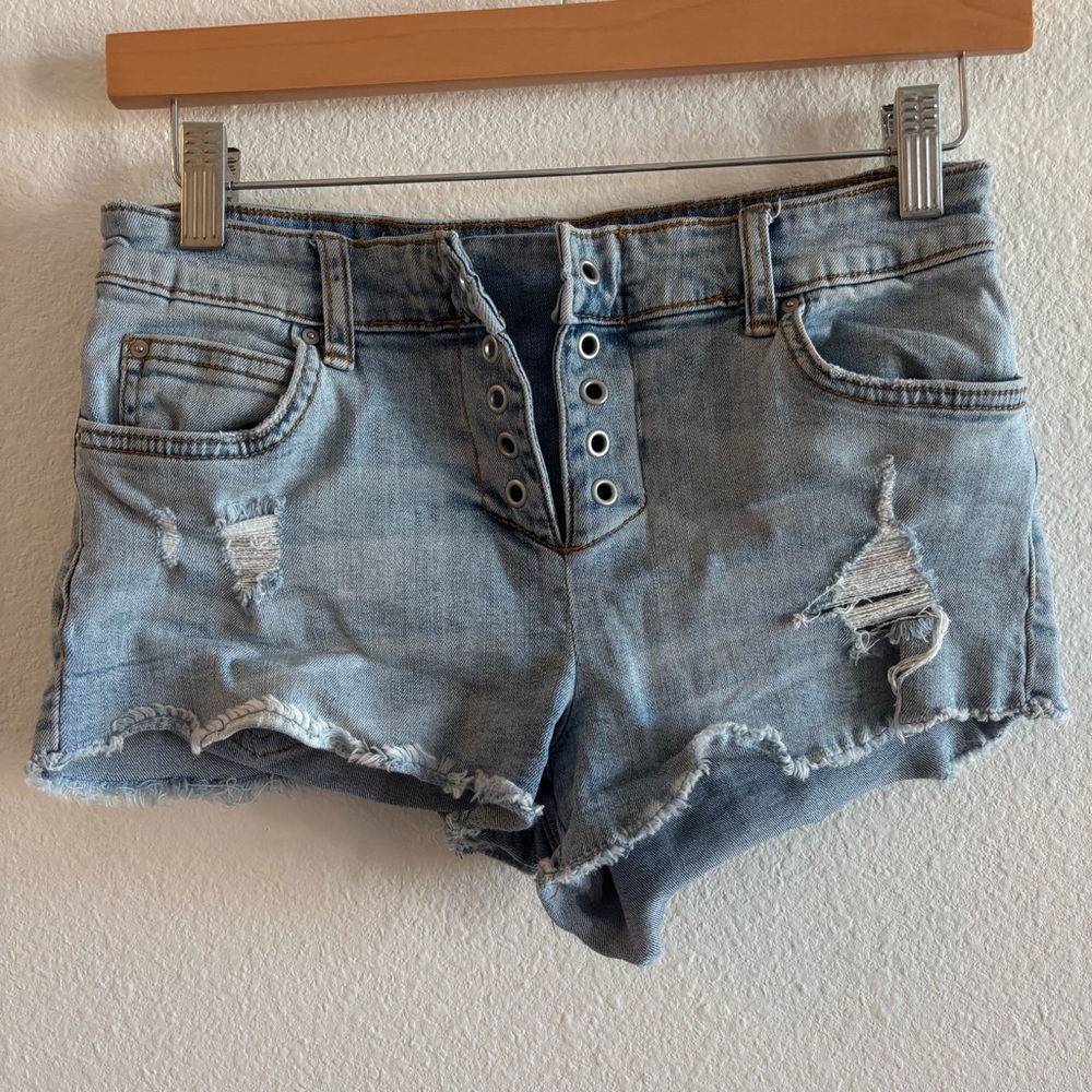 Billabong Mini Lace Up Denim Shorts Size 24